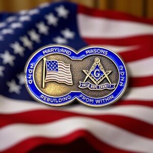 Masonic Grand Lodge AF and AM of Maryland Commemorative Coin Lapel Pin